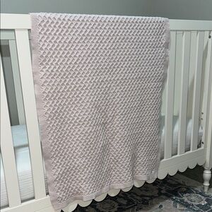 Soft Pink Textured Baby Blanket